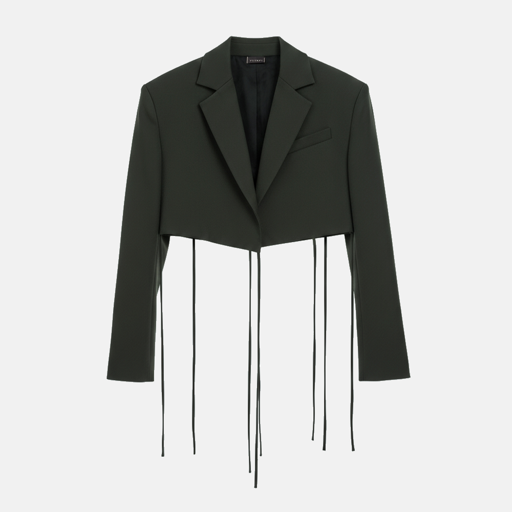 Super Flea Market+Yuzefi+Khaki cropped blazer and trouser set+ Toni Garrn2